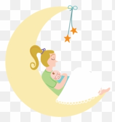 Mother And Baby Moon Kids Sticker - Luna Y Bebe 374x396 Mama Y La Luna Png,Bebe Png