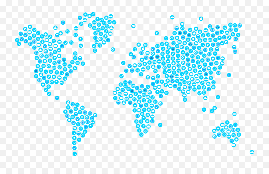 World Map Blue - Free Vector Graphic On Pixabay Dibujo Animado De Mapa Mundi Png,Vector Globe Icon Set