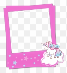 Picsart Edits Polaroid Frame Unicorn Frames Clip - Png