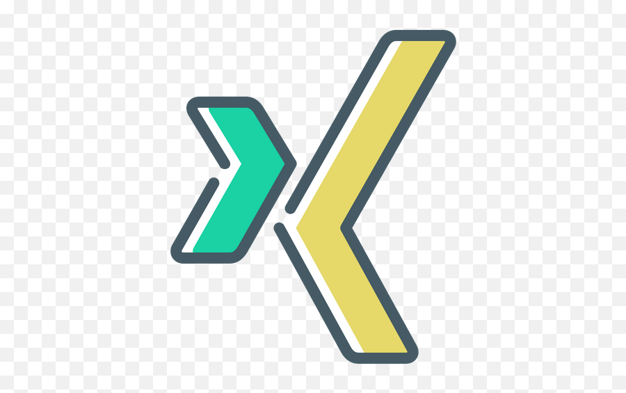 Xing Logo Icon Of Colored Outline Style - Vertical Png,Xing Icon Vector Download