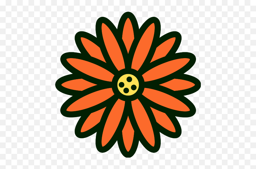 Flower With Rounded Petals Vector Svg Icon - Png Repo Free Sunflower Canva,Flower Petal Icon