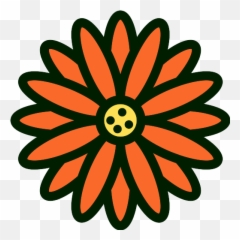 Flower With Rounded Petals Vector Svg Icon - Png Repo Free Sunflower Canva,Flower Petal Icon