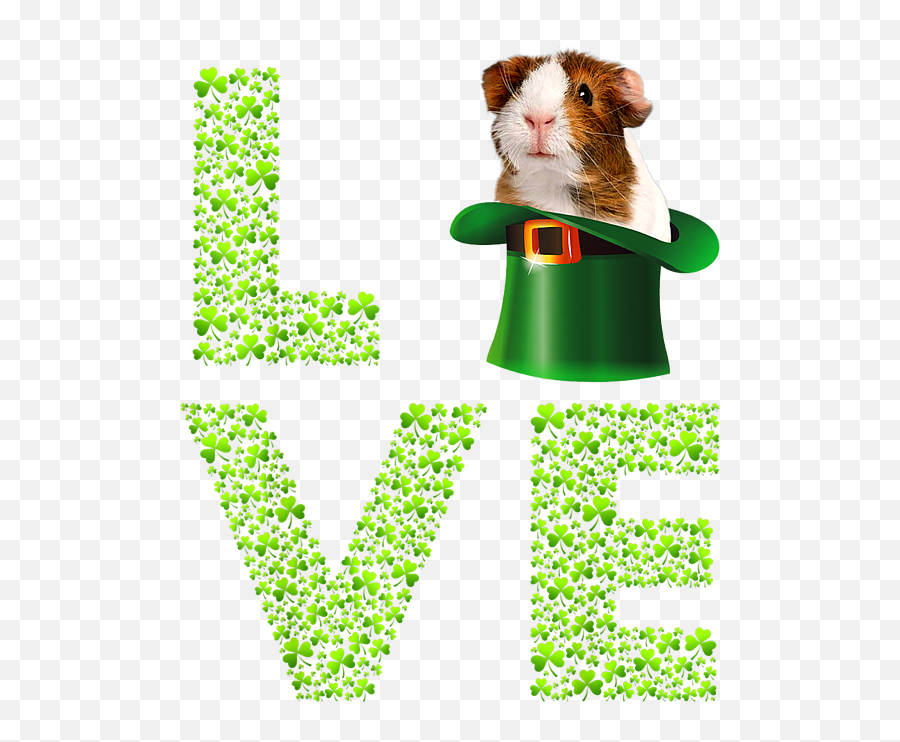 Love Guinea Pig Leprechaun Irish Shamrockin St Patrick Day - Hamster Png,Guinea Pig Icon