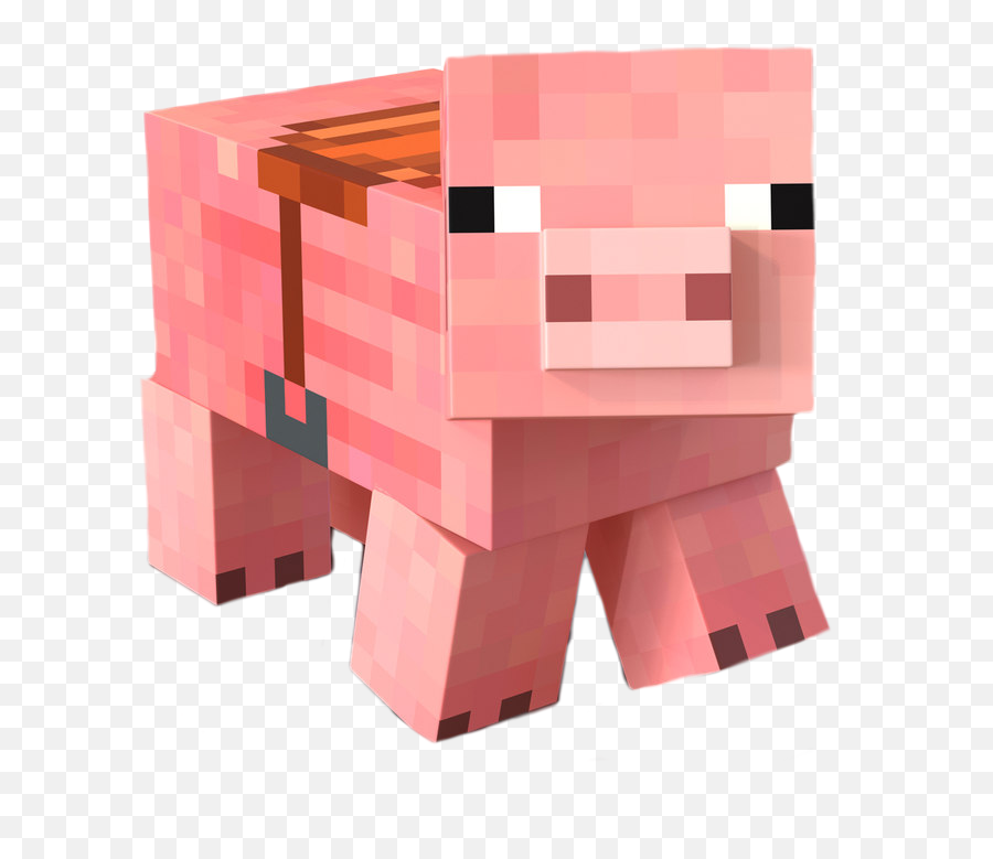 Pig Scpinkpig Pinkpig Minecraft Videogame Pink Animals - Minecraft Pig With Saddle Png,Minecraft Pig Png