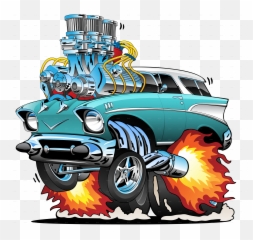 Classic Fifties Hot Rod Muscle Car Cartoon Vector Illustration - Cartoon Hotrod Cars Png,Muscle Car Png