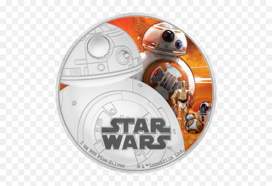Star Wars The Force Awakens Bb 8 1 Oz Fine Silver Rcm Coloured Canadian Coins Png - 8 Png