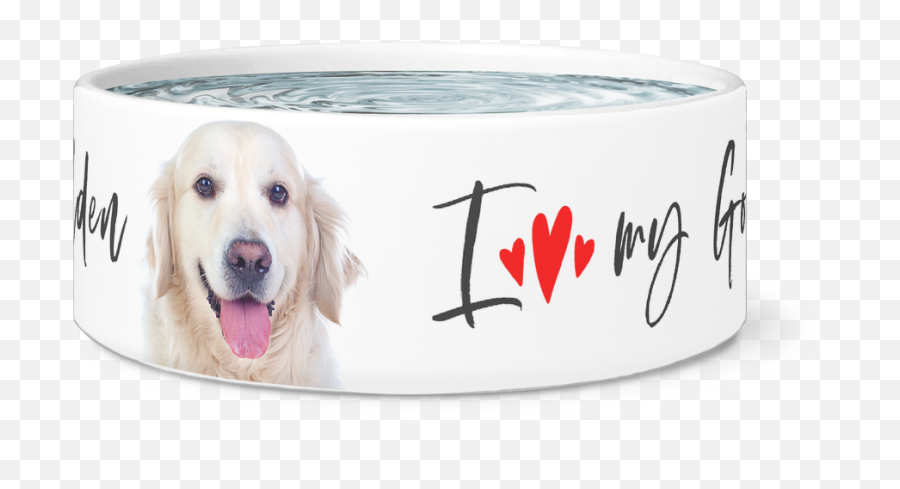 Large Dog Bowl I Love My Golden Retrieverwhite - Golden Retriever Png,Golden Retriever Transparent
