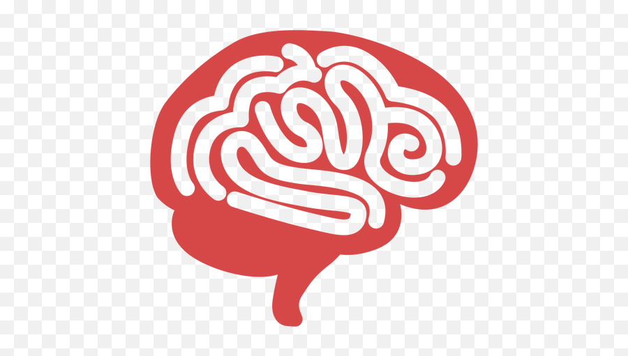 Human Brain Red Silhouette - Transparent Png U0026 Svg Vector File Illustration,Brain Vector Png