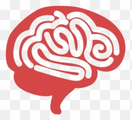 Human Brain Red Silhouette - Transparent PNG u0026 SVG vector file Illustration