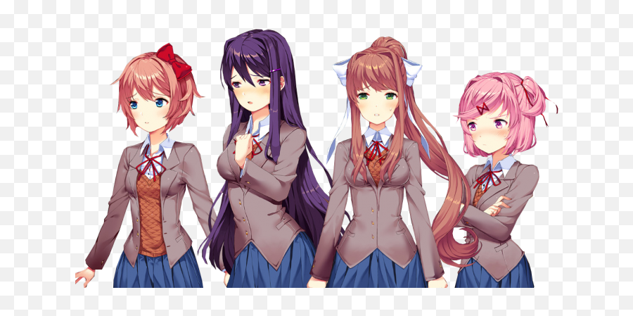 Download Hd Natsuki Sayori Monika Ddlc Yuri - Doki Doki Literature Club Sayori Png,Sayori Png