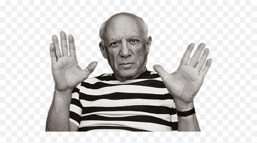 Pablo Picasso Hands Up Transparent Png - 1309056 Png Pablo Picasso Striped Shirt,Hands Up Png