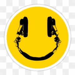 Smiley Headphone Sticker - Dj png