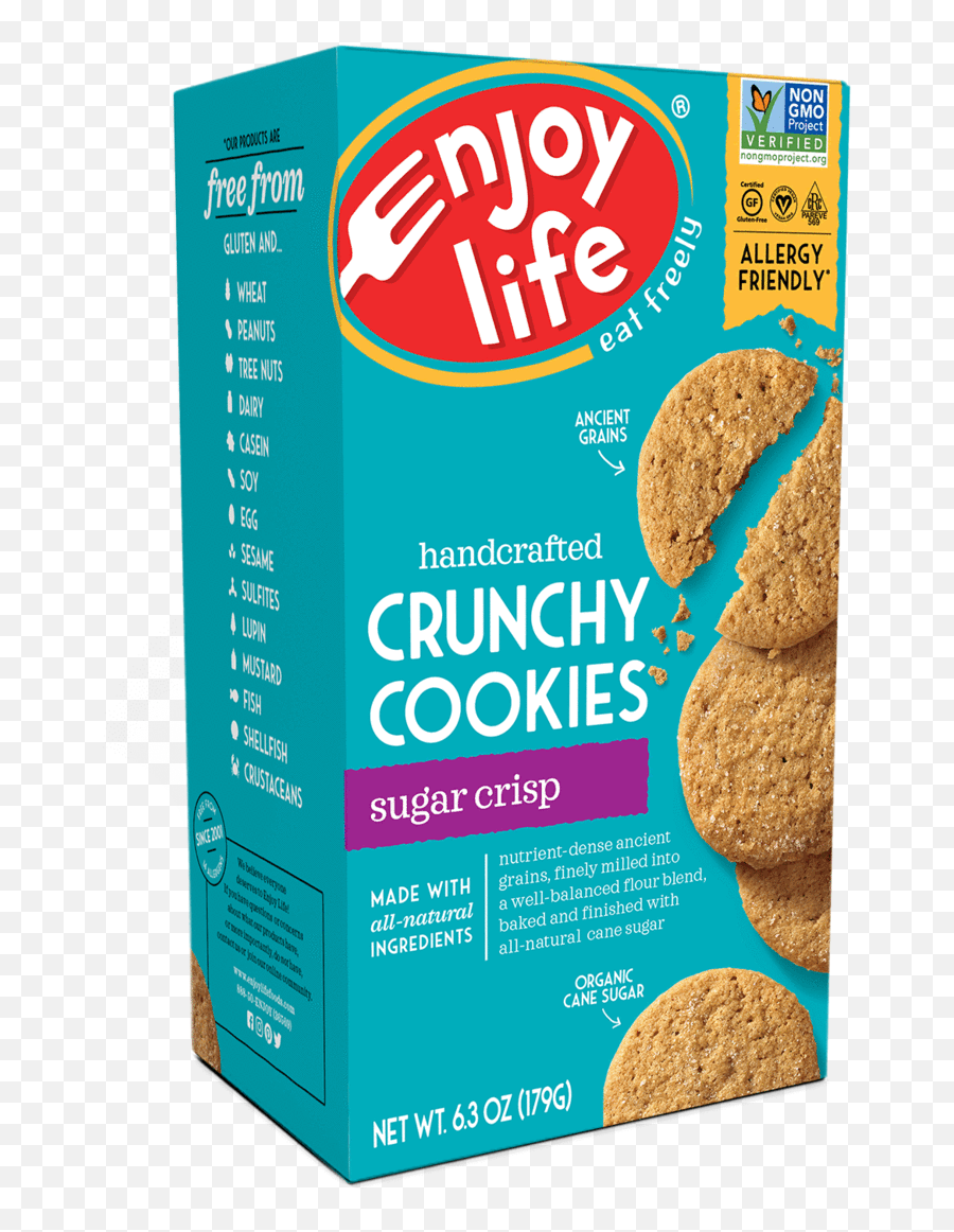 Enjoy Life Crunchy Sugar Crisp Cookies - Enjoy Life Double Chocolate Cookies Png,Sugar Cookie Png