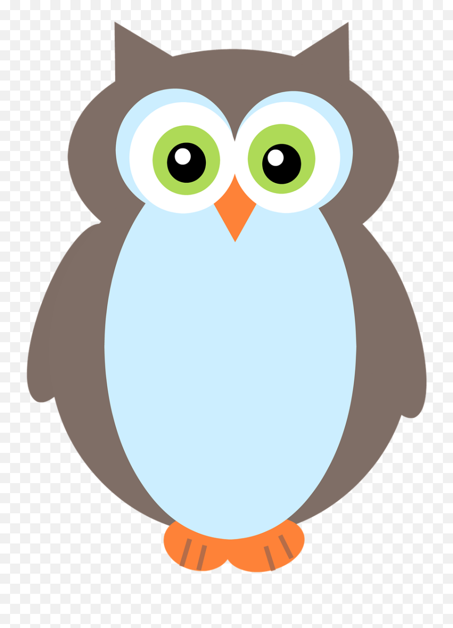 Owl Blue And Gray Grey Clip - Burung Clipart Png,Gray Png
