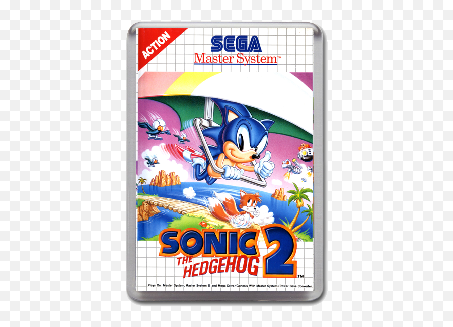 Sonic The Hedgehog 2 Au Sega Master System Game Inspired Fridge Magnet - Sega Master System Sonic Png,Sonic The Hedgehog 2 Logo
