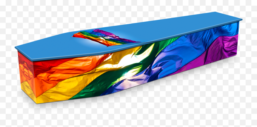 Rainbow Flag Custom Coffin Design Expression Coffins - Rainbow Casket Png,Rainbow Flag Png