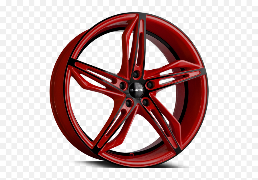 Hd Wheels Fly Cutter Gloss Red With Black Ed Coated Face Png Car Wheel