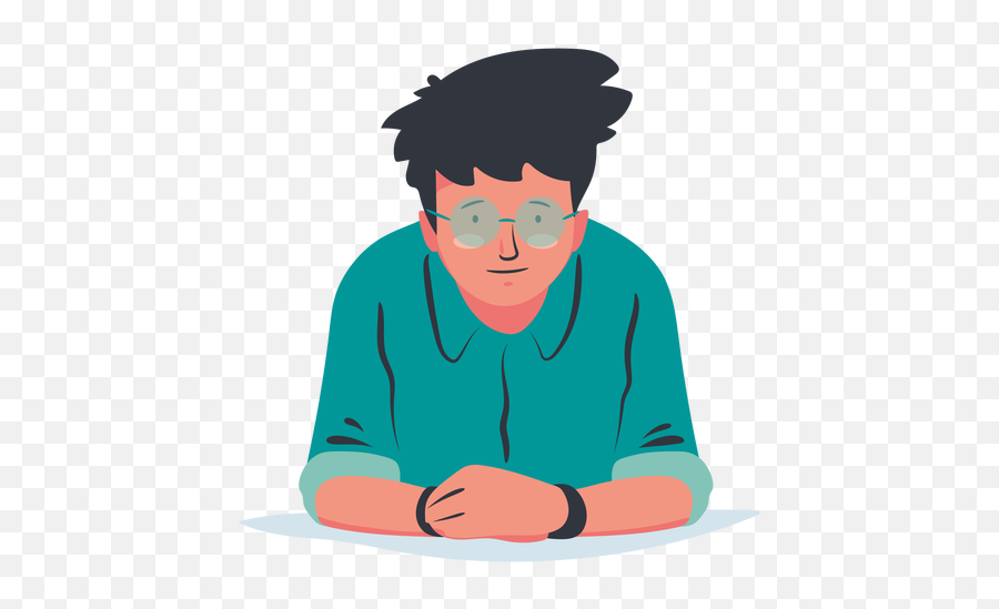 Man With Glasses Sitting Character - Transparent Png U0026 Svg Sitting,Cartoon Glasses Transparent