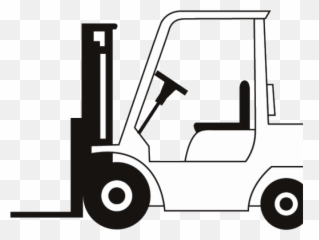 Drawn Truck Fork Lift - Forklift Clipart Black And White png