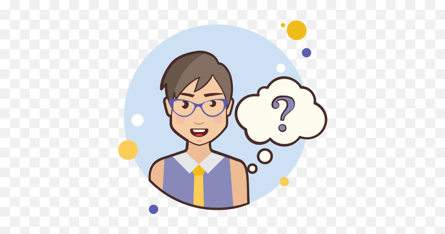 Short Hair Lady Question Mark Icon - People Questioning Cartoon Png,Question Mark Icon Vector