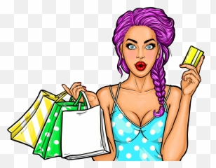 Download Free Girl Vector Shopping Hd Icon Favicon - Transparent Pop Art Png