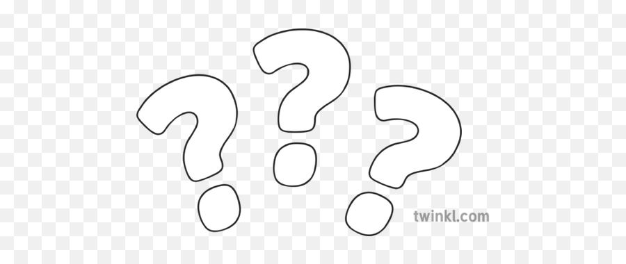 Question Marks Black And White - Line Art Png,Question Marks Png