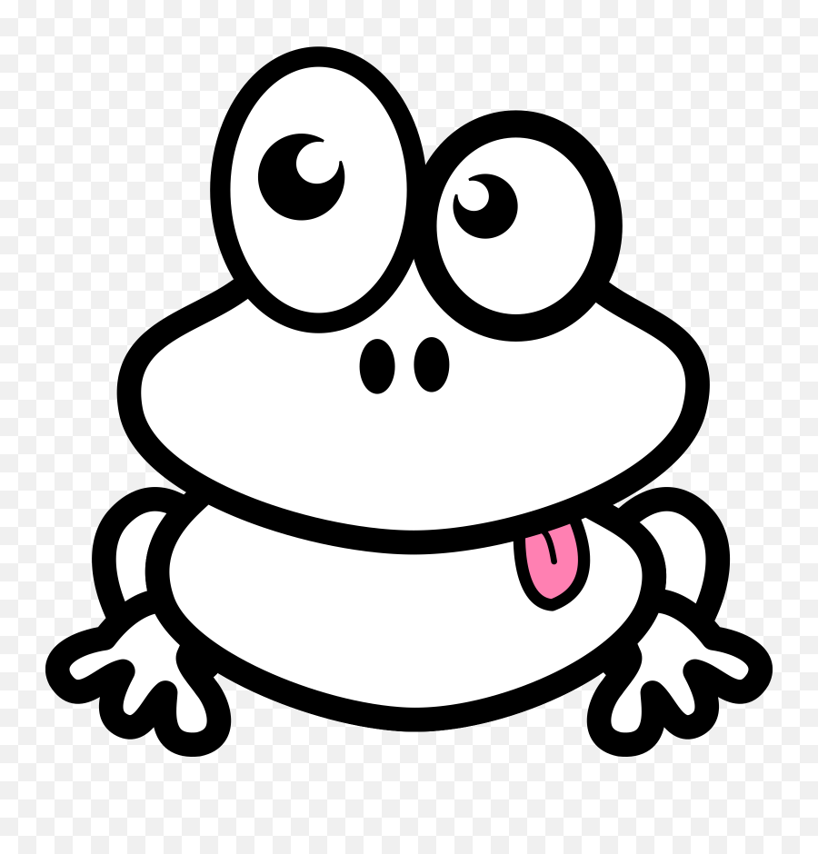 Black And White Frog Png Transparent - Cartoon Frog,Funny Eyes Png