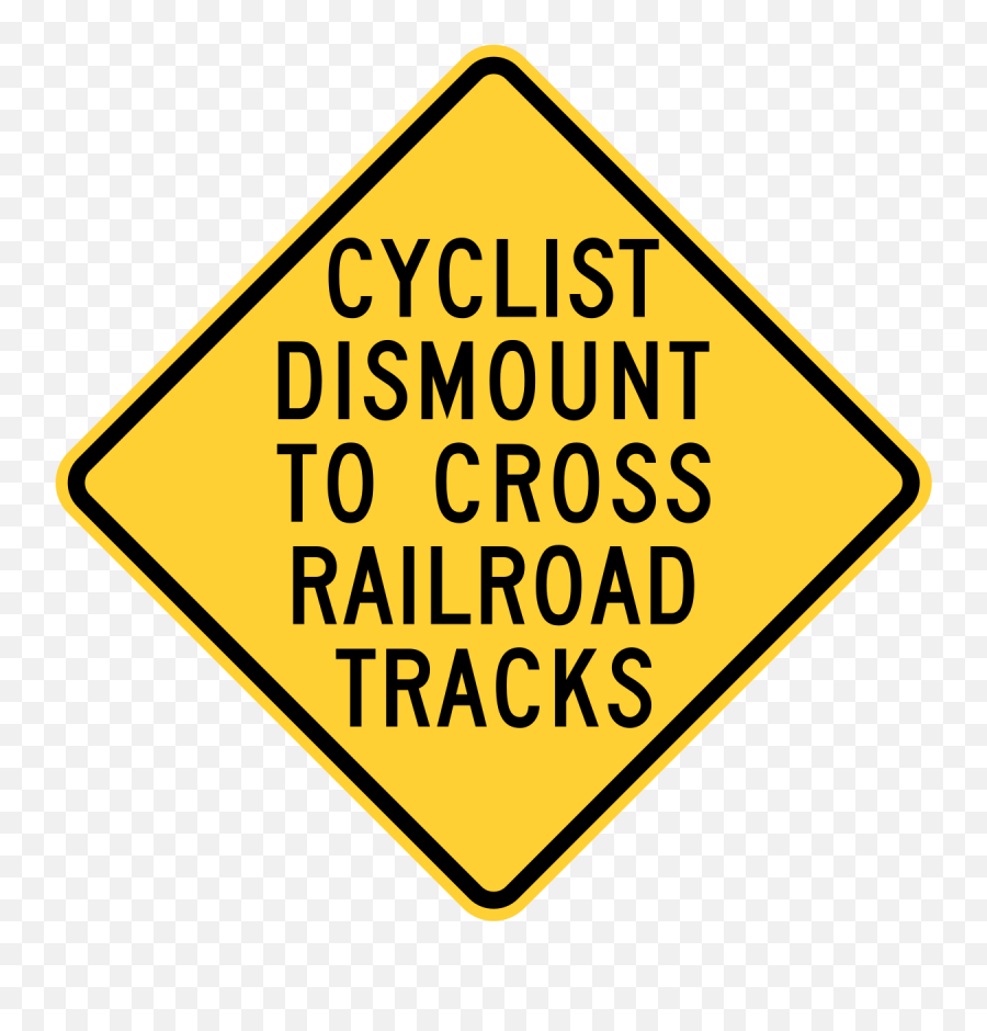 Fileca Cyclists Dismount To Cross Railroad Trackssvg - Flooded Turn Around Don T Drown Png,Railroad Tracks Png