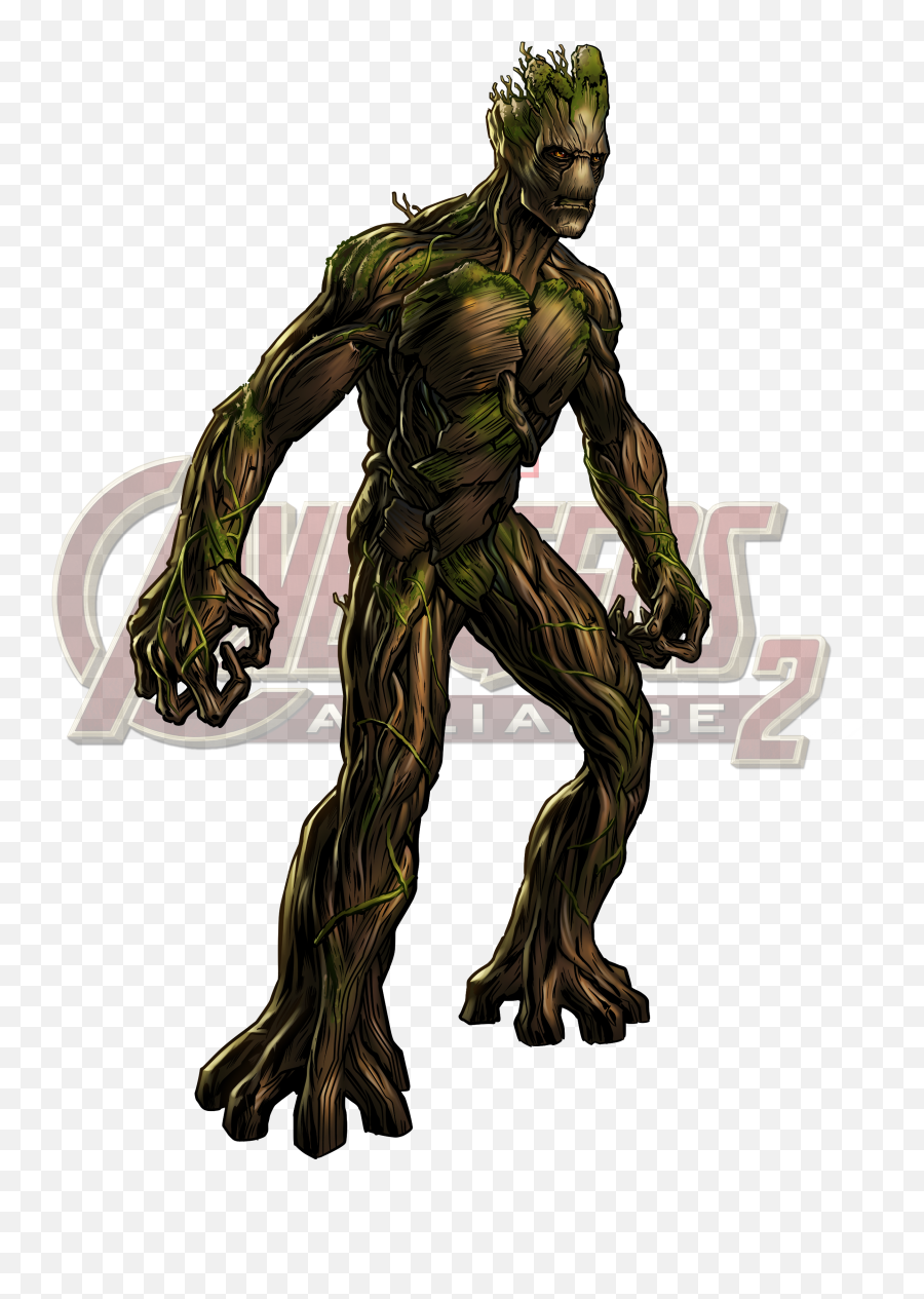Download Alliance Rocket Character Fictional Groot Figurine - Marvel Avengers Alliance Groot Png,Raccoon Transparent Background