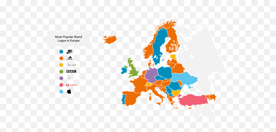 Brandwatch Adidas Has The Most Shared Logo Of Any Brand - Map Of Europe Silhouette Png,Adidas Logos