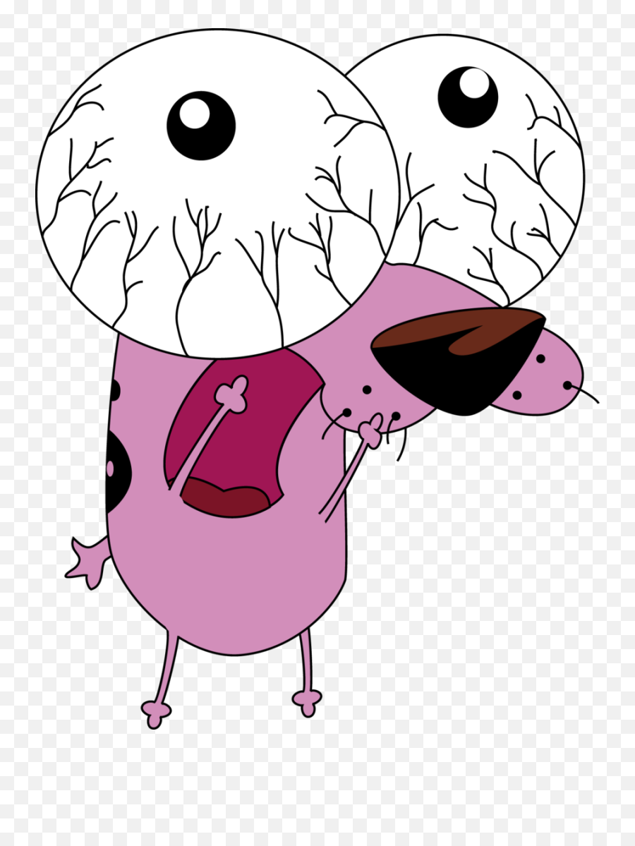 Courage The Cowardly Dog Bulging Eyes - Courage The Cowardly Dog Scared Png,Courage The Cowardly Dog Png
