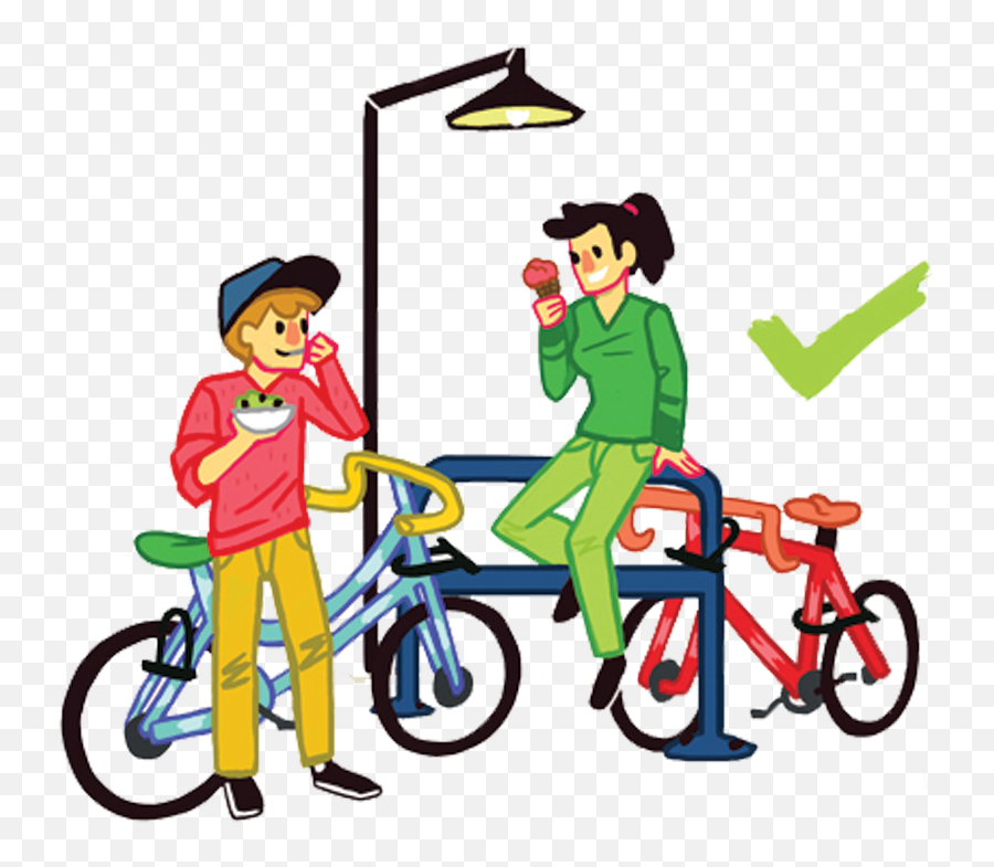 Download Bicycle Clipart Bike Rack - Bicycle Rack Cartoon Png,Bike Rack Png