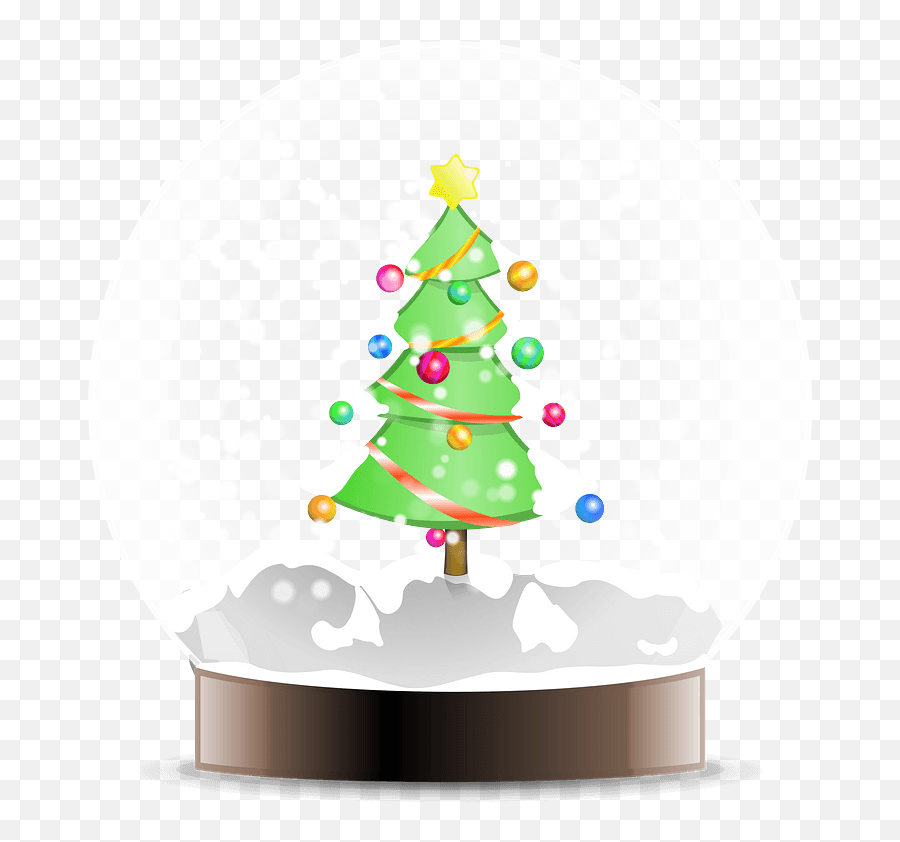 Christmas Tree Snow Globe Clipart - Christmas Day Png,Snowglobe Png