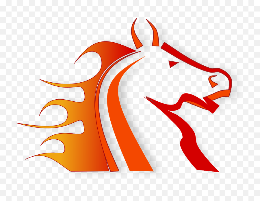Download Horse Racing Fire Red Flames - Firehorse Png Horse And Fire Clipart,Flame Emoji Transparent
