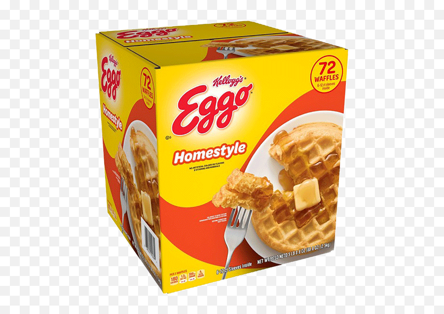 Kelloggu0027s Eggo Homestyle Waffles 72 Ct U2022 Thirstyrun - Eggo Waffles Png,Waffles Png