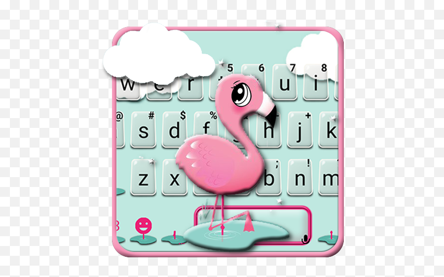 Cartoon Pink Flamingo Keyboard Theme 10 Download Android - Girly Png,Flamingo Icon