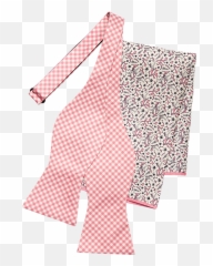 Tommy Hilfiger Pink Check Bow Tie U0026 Pocket Square Set - Folding png