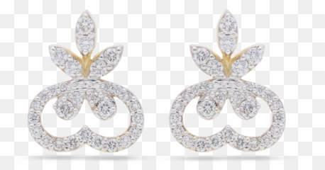 Leaflet Cluster Diamond Stud Earrings - Solid png