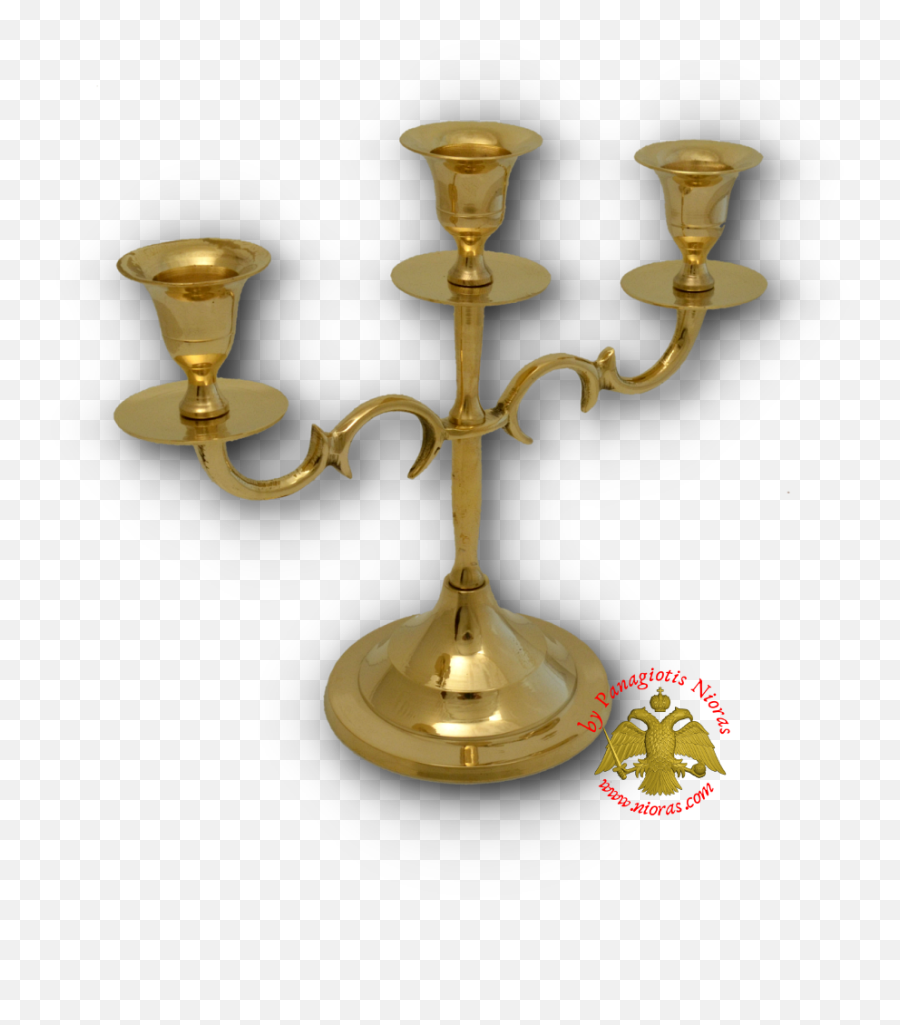 Traditional Three Case Candle Stand Brass H19x22cm - Menorah Png,Gold Menorah Icon