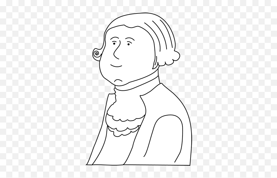 Black And White George Washington Clip Art - Black And White Outline Of George Washington Png,George Washington Png