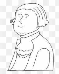 Black And White George Washington Clip Art - Black And White Outline Of George Washington Png,George Washington Png