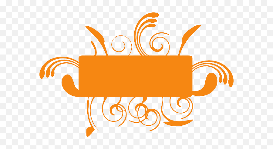 Orange Banner Blank Decoration Swirl - Orange Border Design Png Borders,Border Frame Png