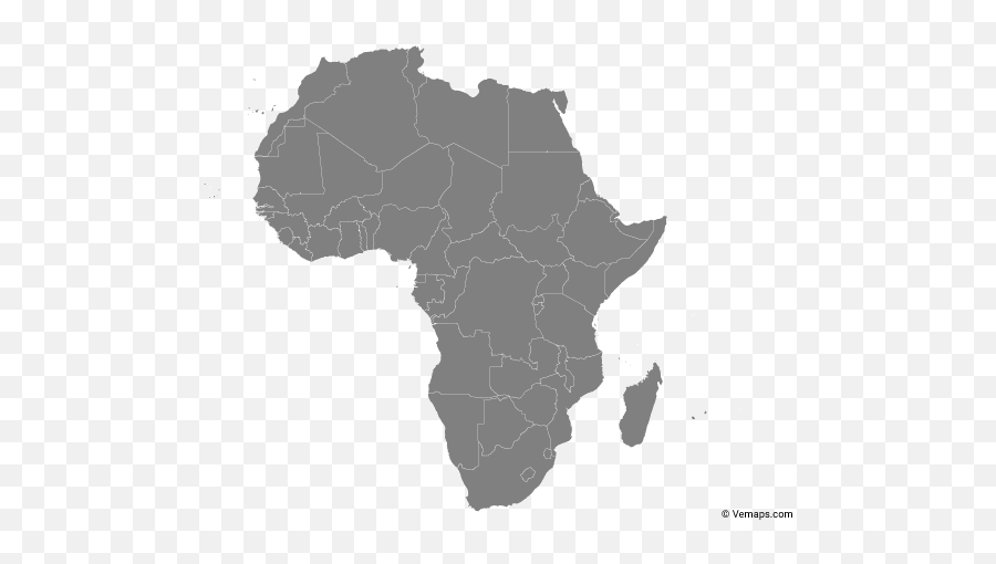 Grey Map Of Africa - Africa Country Vector Png,Africa Map Png