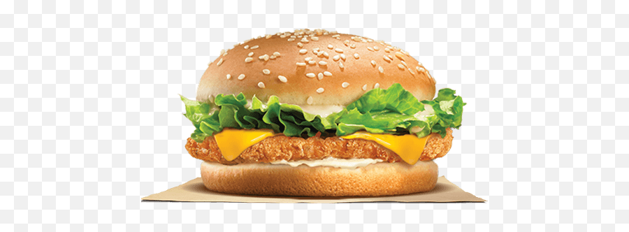 Crispy Chicken Burger With Cheese King - Chicken Royale Burger King Png,Cheese Burger Png
