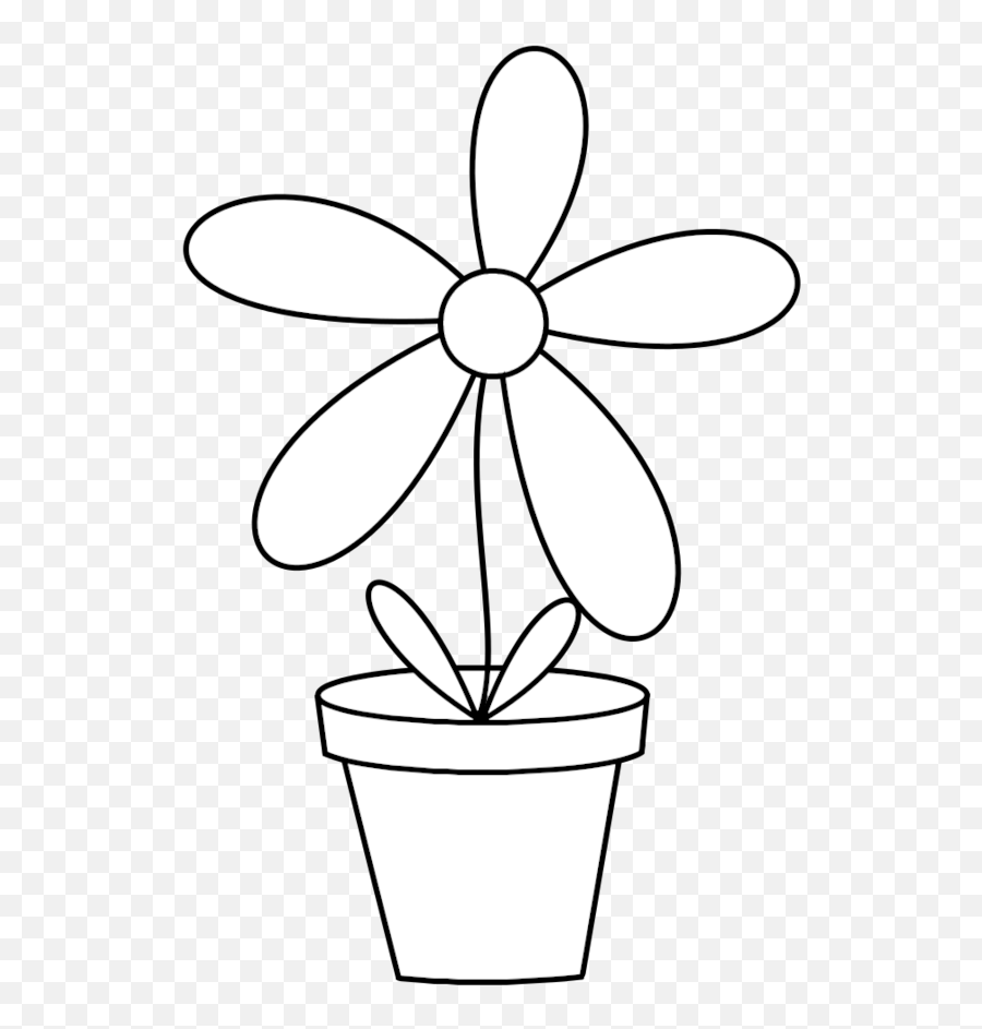 Flower Pot Clipart Black And White Png - Black And White Flower Pot,Flower Pot Png