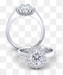 Di Prong Halo - Engagement Ring png
