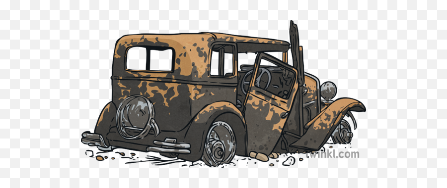 Burnt Out Old Car Damage Vintage Junk Ks2 Illustration - Citroën Tub Png,Old Car Png
