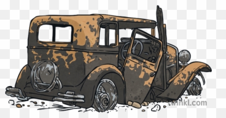Burnt Out Old Car Damage Vintage Junk Ks2 Illustration - Citroën Tub png