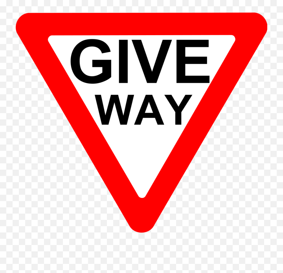Give Way Sign Yield Roadsign - Printable Give Way Sign Png,Yield Sign Png