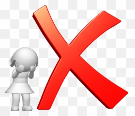 Red Cross Clipart Wrong Answer - Background Transparent Png